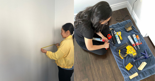 Women working on a DIY home project